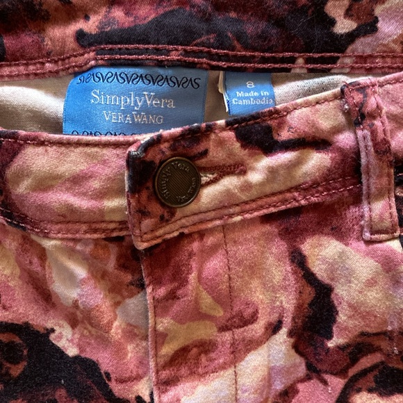 Simply Vera - Vera Wang casual floral pants jegging sz 8 skinny jeans - Picture 5 of 10